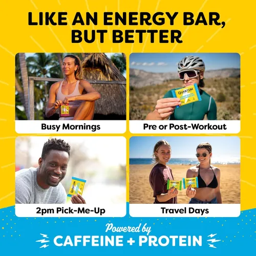 Miniatura 3 de Quantum Energy Square: Barra de energía con cafeína y 10g de proteína. Delicioso snack saludable para llevar.