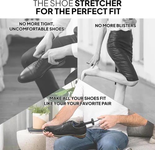 Miniatura 18 de HOUNDSBAY Ensanchadores de zapatos de plástico y madera, ampliador de zapatos ajustable para hombres y mujeres