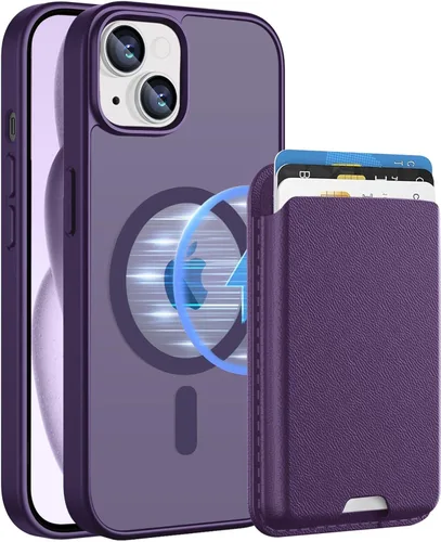 Miniatura 66 de Funda magnética para iPhone 12 Pro Max, cartera magnética desmontable con soporte para tarjetas, [compatible con MagSafe] grado militar, a prueba