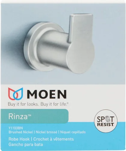 Miniatura 3 de Moen Y1103BN Rinza Spot resistente al gancho de bata de níquel cepillado