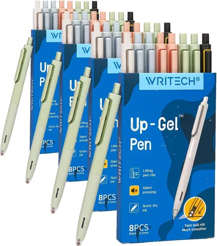 Miniatura 8 de WRITECH Bolígrafos de gel de punta fina: 0.020 in, sin manchas ni manchas, bolígrafo de tinta negra, haga clic para diario, bocetos, dibujo, toma