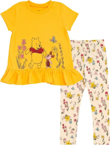 Disney Conjunto de camiseta y leggings Peplum para niñas recién nacidos a niños grandes (0-3 meses - 10-12)
