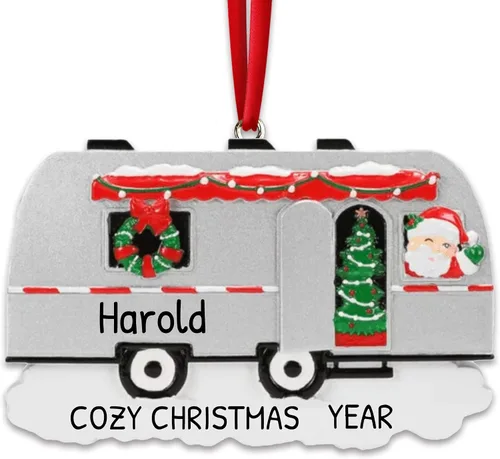 Miniatura 11 de Adornos de campamento personalizados 2025 – Adorno Airstream para caravana, remolque, Airstream, adorno de Navidad, tren, adornos de Navidad 2025