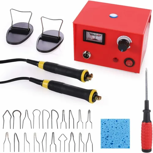 Miniatura 5 de ele ELEOPTION Kit de herramientas de manualidades de doble boca para pirografía de 110 V, kit de máquina de pirografía láser multifunción con 2 110V