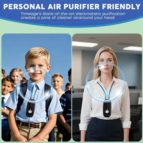 Miniatura 2 de Purificador de aire portátil, collar purificador de aire personal, mini ionizador de aire portátil elimina Pm2.5, polen, humo, polvo