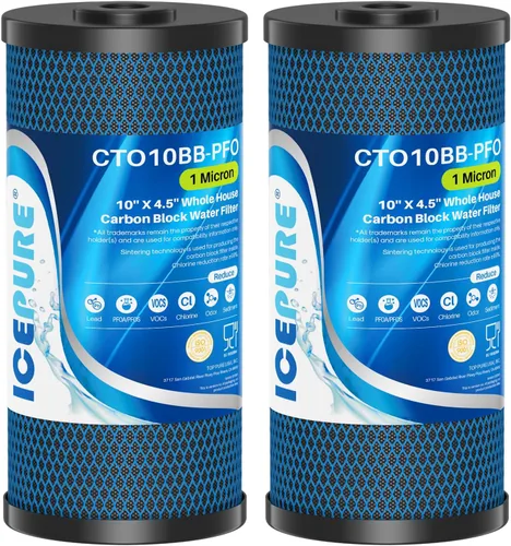 Miniatura 19 de ICEPURE Filtro de agua de carbón activado por sedimentos para toda la casa de 10 x 4.5 pulgadas, compatible con Dupont WFHDC8001, EP Series, EPM