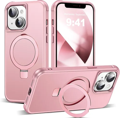 Miniatura 161 de SKYLMW – Funda compatible con iPhone 12 Pro Max y iPhone 13 Pro Max con soporte magnético invisible tipo anillo, fundas translúcidas para teléfonos