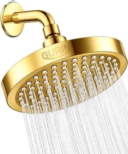 Miniatura 11 de GURIN Cabezal de ducha de lluvia de alta presión, diseño de lujo de 6 pulgadas con ángulos ajustables, boquillas antiobstrucción, fácil de instalar