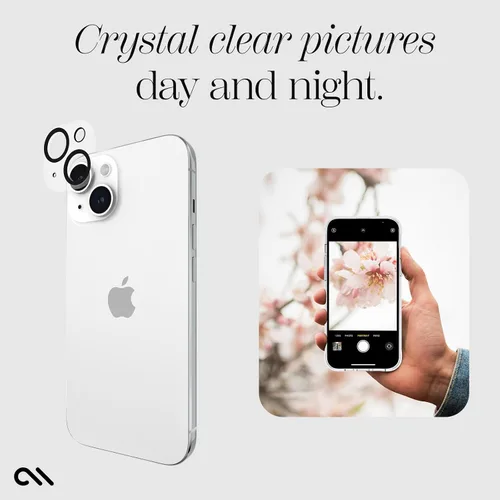 Miniatura 6 de Case-Mate Protector de lente de cámara con anillos de aluminio negro para iPhone 15 / iPhone 15 Plus - Doble vidrio templado - Tecnología