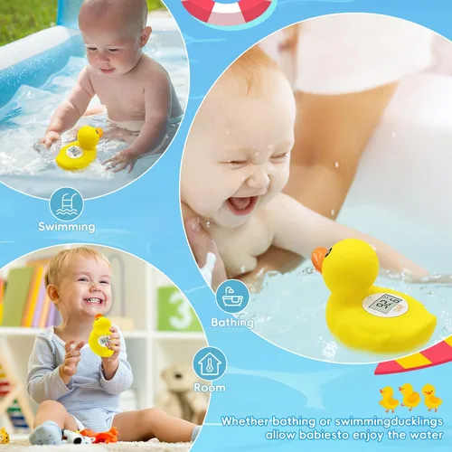 Miniatura 4 de B&H Termómetro de baño para bebé de pato para medir con precisión la temperatura del agua del bebé, sin BPA, juguete flotante de seguridad