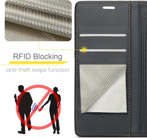 Miniatura 6 de FLIPALM Funda tipo cartera para Samsung Galaxy S10+/S10 Plus de 6.4 pulgadas, con bloqueo RFID, soporte para tarjetas de crédito, de piel sintética
