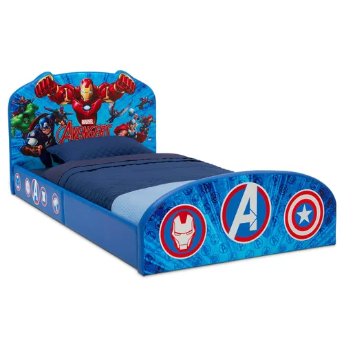 Miniatura 3 de Delta Children Cama individual tapizada Marvel Avengers, Azul