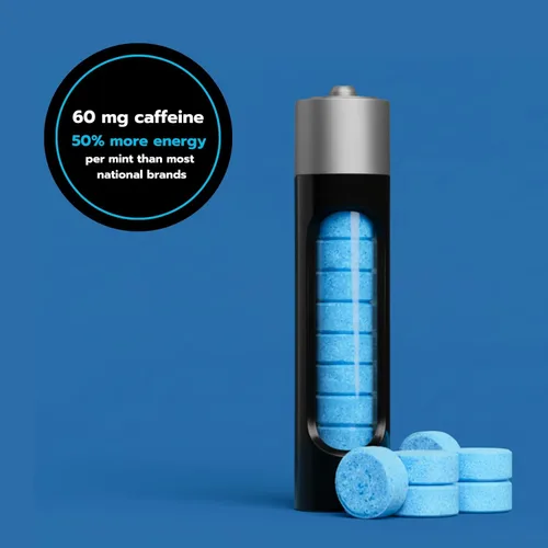Miniatura 2 de Rally Energy Menta con cafeína, 60 miligramos de cafeína, energía instantánea, caramelo de menta con cafeína de aliento fresco, 0 azúcar, sabor