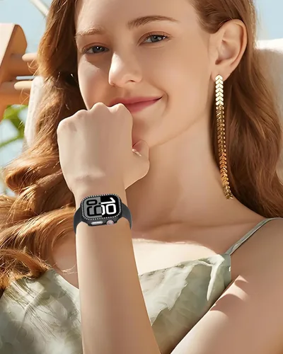 Miniatura 8 de Miimall Funda protectora de diamantes de imitación para mujer, compatible con Apple Watch 11/10 de 1.654 in, protector de marco de policarbonato