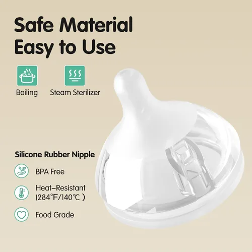 Miniatura 6 de Aynmer Natural Flow - Pezón de silicona para biberón, 0+ meses, 4 unidades (SS)