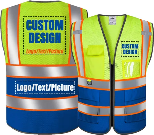 Miniatura 24 de BeautyWill Chaleco de Seguridad con Logo Personalizado Clase 2 Chaleco Reflectante de Alta Visibilidad Chaleco de Construcción Transpirable