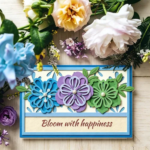 Miniatura 11 de Lapoo Troquel de corte de flores para álbumes de recortes, troqueles de corte de metal duradero para álbumes de recortes, álbum de fotos, tarjeta