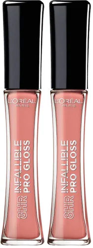 Miniatura 15 de L'Oreal Paris Maquillaje Infallible Brillo labial hidratante de 8 horas, Fiery, 0.21 onzas líquidas