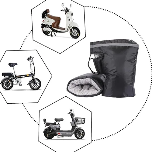 Miniatura 4 de Ibluelover Guantes Manguito de Manillar de Motocicleta para Clima Frío Mitones Impermeables de Conducción Resistentes al Viento Protectores de Manos