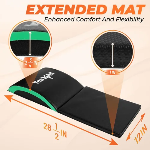 Miniatura 6 de Yes4All Ab Mat Tailbone y sin coxis, almohadilla de apoyo plegable para ejercicios abdominales para entrenamiento central y espalda baja B2. Menta