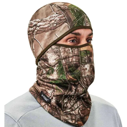 Ergodyne - 16833 N-Ferno 6823 Pasamontañas de esquí, máscara facial de camuflaje resistente al viento, diseño con bisagras para usar como polaina de