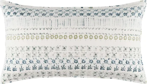 Miniatura 5 de Pine Cone Hill Funda gris espino, tamaño europeo, patrón floral gris/negro