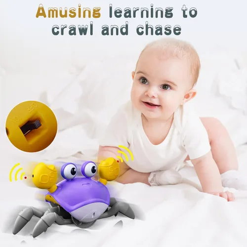 Miniatura 6 de Yeaye Juguetes de Cangrejo para Bebés que Rastrean - Juguetes para Tiempo de Barriga Regalos para Niños Niñas de 3 4 5 6 7 8 9 10 11 12 con Sistema