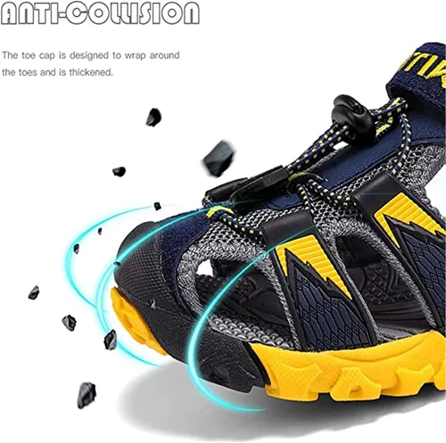 Miniatura 6 de Littleplum Sandalias para niños con puntera cerrada, sandalias deportivas para niños pequeños, zapatos de verano para niños grandes, caminar