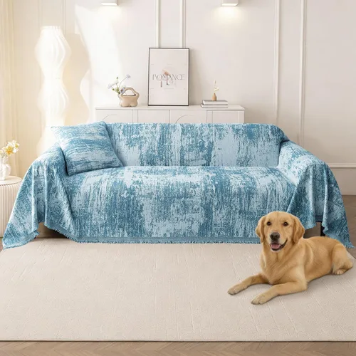 Miniatura 10 de hyha Funda para Sofá para Perros, Fundas de Sofá Bohemias para Sofá de 3 Cojines Lavable, Funda Deslizable de Chenilla para Sofá para Mascotas
