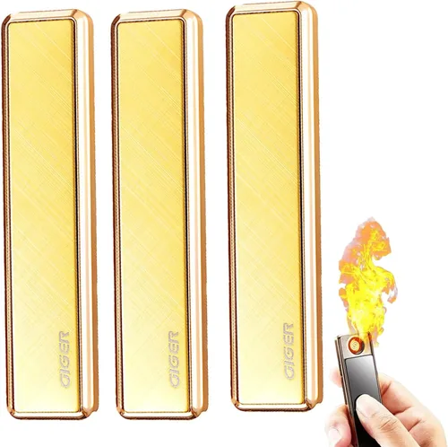 Xipe - Encendedor de arco USB resistente al viento, encendedor de arco USB recargable (dorado)