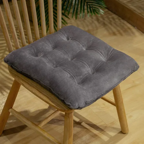 Miniatura 9 de Paquete de 2 cojines redondos de terciopelo grueso para asiento, almohadillas de color sólido para silla, cojín de piso para tatami, almohadilla
