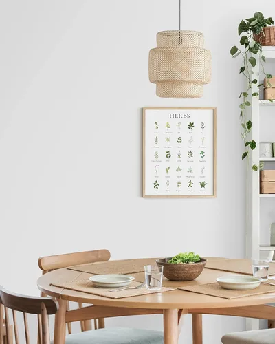 Miniatura 5 de HAUS AND HUES Imágenes de hierbas para arte de pared de cocina, impresiones botánicas, arte de hierbas, hierbas de cocina y arte de cocina, Marco
