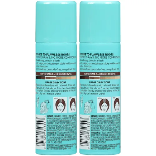 Miniatura 12 de L'Oreal Paris - Tintura temporal en aerosol Magic Root Cover Up para cubrir canas, color marrón medio, 4 onzas (paquete de 2)