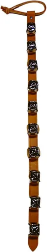 Miniatura 6 de Warner Arctic Sleigh Bells - Timbres decorativos de cuero para puerta (10 pulgadas con 3 campanas, cuero negro con campanas de latón)