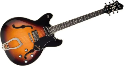 Miniatura 8 de Hagstrom Guitarra eléctrica semihueca Viking - Negro brillante