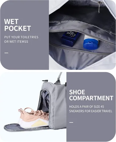 Miniatura 5 de Bolsa de lona de viaje bolsas de fin de semana para mujeres y hombres bolsa de transporte durante la noche bolsa de hospital bolsa de gimnasio