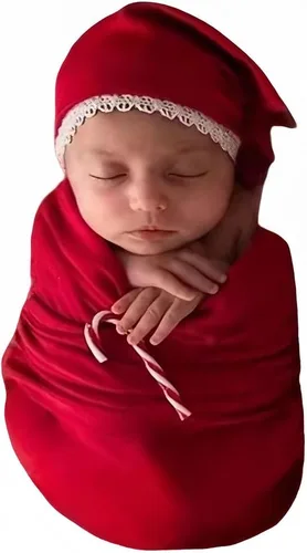 Miniatura 22 de Ropa de Navidad para recién nacido, accesorios para sesión de fotos, ropa de ganchillo, pantalones de sombrero rojo de Papá Noel, accesorios
