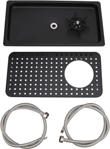 Cup Washer High Pressure Pitcher Rinser with Drain Tray, Stainless Steel 16.7 x 9.1 Inch - Durable Anti - Rust Construction, Efficient Glass