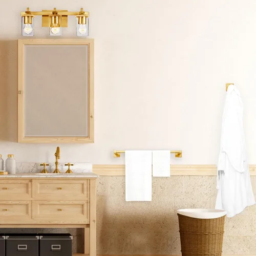 Miniatura 2 de Globe Electric 65562 Dakota - Kit de accesorios de baño de 4 piezas, latón mate, toallero, anillo de toalla, gancho para bata, soporte para papel