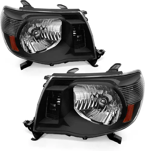 Miniatura 14 de Para Toyota Tacoma 2005-2011 Conjunto de faros delanteros Tacoma Pickup Truck carcasa cromada reflector ámbar reemplazo lado conductor y pasajero