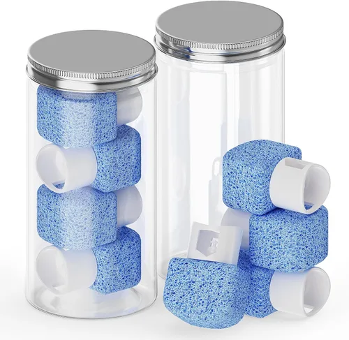 Paquete de 8 en 2 Latas Cabezales, Repuesto Piedra Pómez Limpieza de Taza de Inodoro, para Limpiar Inodoros, Bañeras, Parrillas, Piscinas, Fregaderos