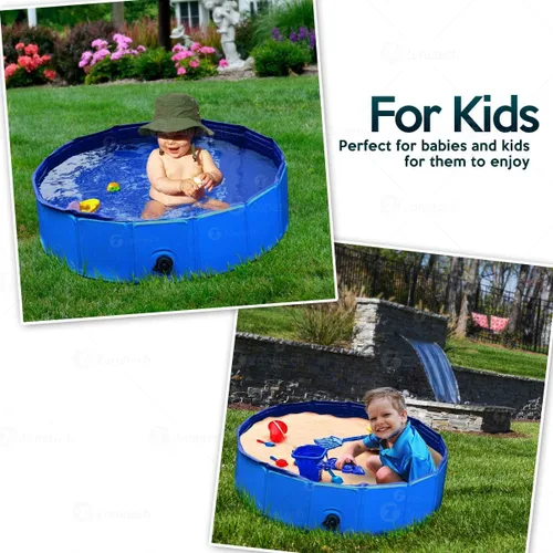 Miniatura 6 de Zone Tech - Piscina plegable para perros y mascotas, de alta calidad, fácil de almacenar, plegable y compacta para niños, bañera a prueba de fugas