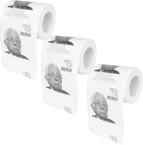 Bernie Sanders - Papel higiénico novedoso, paquete de 3, divertido regalo político para republicanos, humor demócrata impreso por Fairly Odd
