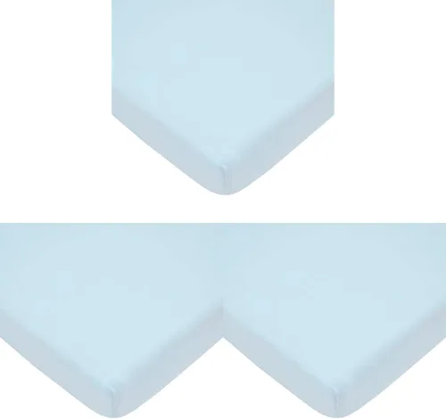 Miniatura 15 de American Baby Company Sábana bajera ajustable para mini cuna 100% algodón natural, de 38" x 24", suave y transpirable, sábana pequeña tipo nido Azul