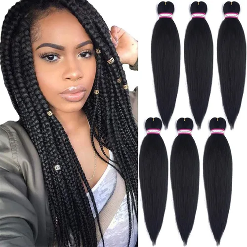 Miniatura 53 de Extensiones de cabello para trenzar preestiradas, color negro, 12 pulgadas, 8 paquetes de cabello natural para trenzar, fácil trenza, ajuste de agua