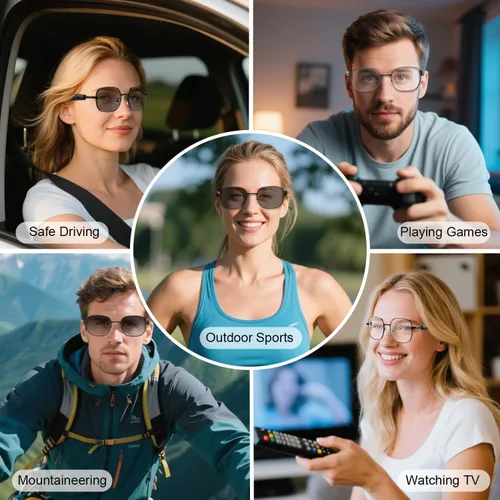 Miniatura 6 de Lentes Bluetooth de audio inteligente, lentes que cambian de color, altavoces de oído abierto, tiempo de reproducción de 5 horas, llamadas manos