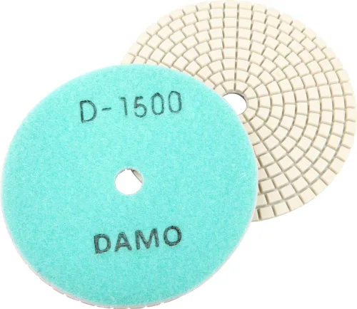 Miniatura 9 de DAMO Juego de 7 almohadillas de pulido de diamante seco de 4 pulgadas con soporte trasero para superficies de granito, hormigón y mármol