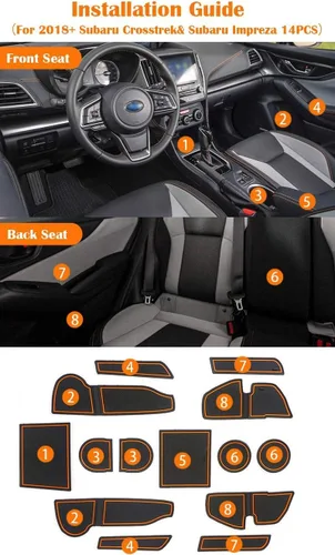 Miniatura 3 de auovo Kit de alfombrillas y bandejas para Subaru Crosstrek e Impreza Accesorios 2018-2023 Portavasos, Insertos y bandeja organizadora de consola