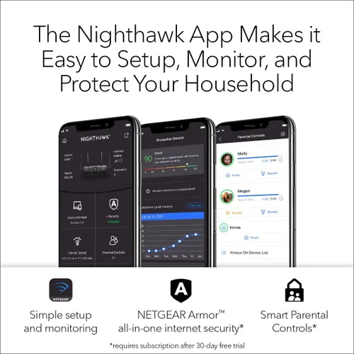 Miniatura 4 de NETGEAR Nighthawk Router Wi-Fi inteligente (R7000-100NAS) - Velocidad inalámbrica AC1900 (hasta 1900 Mbps) Cobertura de hasta 1800 pies cuadrados