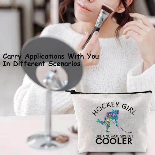 Miniatura 4 de TSOTMO Bolsa deportiva con cremallera para hockey sobre hielo, diseño de hockey sobre hielo, como una bolsa normal pero más fresca para mujer